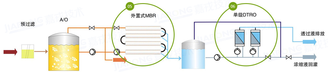 垃圾渗滤液处置工艺，单级DTRO工艺